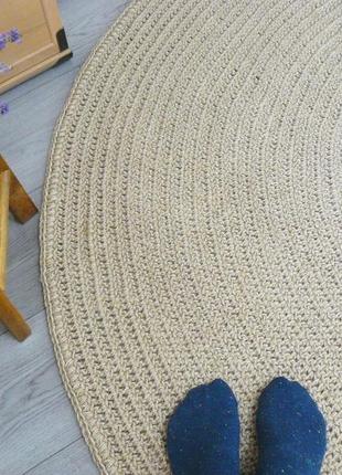 Килим 170cм, килимок з джуту круглий