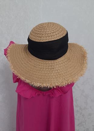 Актуальная соломенная шляпа шляпа с бантом необработанный край