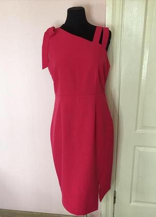 Платье мини за колени розовое праздничное вечернее