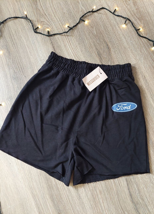 Оригінальні стильні чорні бавовняні шорти форд унісекс