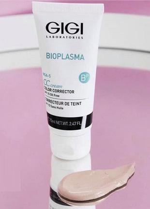 Крем регулятор кольору шкіри bioplasma spf-15 ☀️ gigi bioplasma cc  Revitalizing corrector cream spf 15