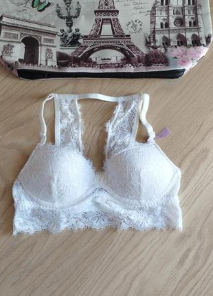 Білий новий бюстгальтер кружевний бралет 75а