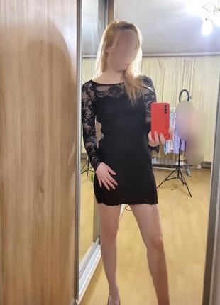 Элегантное платье ажурное мини платье кружевное платье сукэнка платье кружежное черное платье коктейльное платье