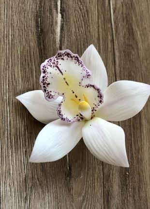 Заколка затискач «ніжність орхідеї»7 фото