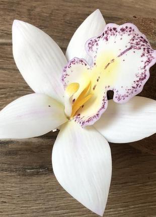 Заколка затискач «ніжність орхідеї»3 фото