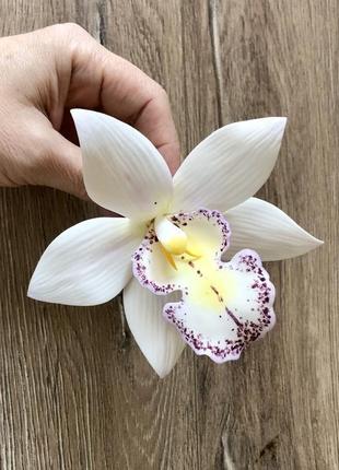Заколка затискач «ніжність орхідеї»6 фото