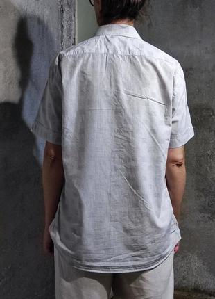 Сорочка короткий рукав прямого крою бавовна сорочка пряма вільна бавовна класика короткий рукав5 фото