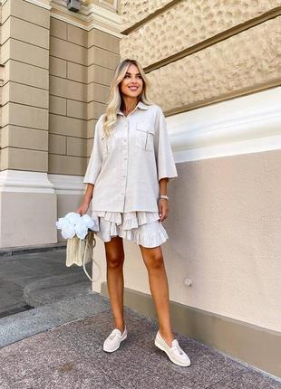 Летние костюмы, женская одежда, юбка, рубашка