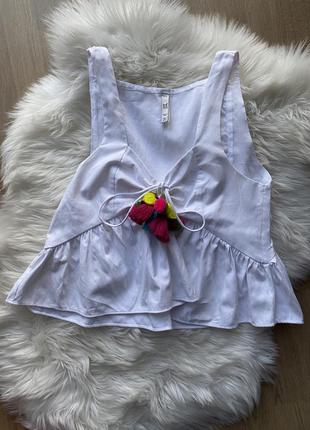 Біла красива майка блуза