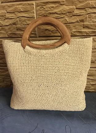 Сумочка на лето/пляжная-плетеная дерево/рафия - hand made - ручная работа