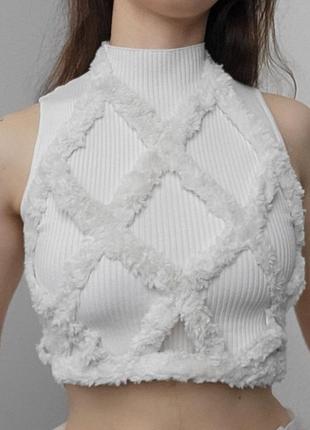 Recycle кроп топ из меха