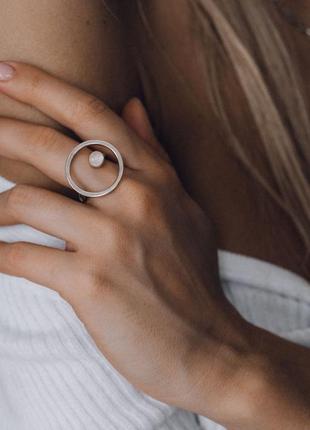 Серебряное кольцо с розовым кварцем