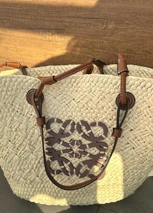 Сумка соломенная на лето loewe