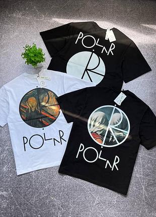 Футболка polar чорна/біла оригінал, футболка чоловіча/підліткова с м л розмір