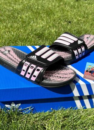 Жіночі шльопанці сланці adidas calissage duramo slide чорні рожеві