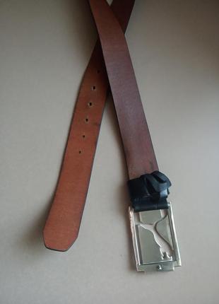 Ремень puma high shine belt (100) из натуральной кожи оригинал мужской