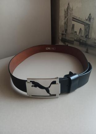 Ремень puma high shine belt (100) из натуральной кожи оригинал мужской