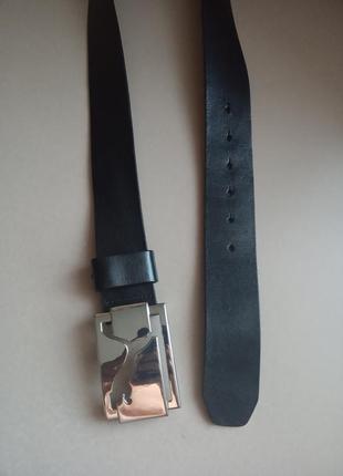 Ремень puma high shine belt (100) из натуральной кожи оригинал мужской