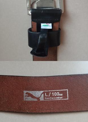 Ремень puma high shine belt (100) из натуральной кожи оригинал мужской