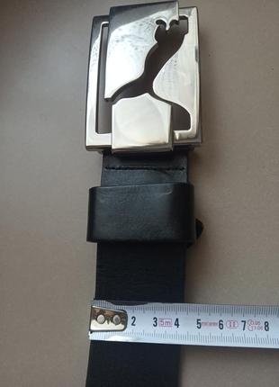 Ремень puma high shine belt (100) из натуральной кожи оригинал мужской