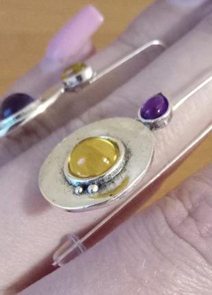 Стильные серьги шарики в этно стиле серебристые с камушками новые5 фото