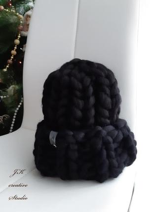 Шапка гельсінкі handmade з товстої мериносової вовни