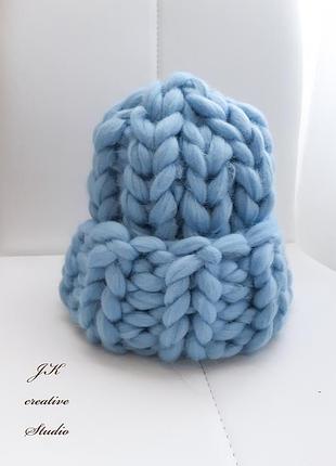 Шапка гельсінкі handmade з товстої мериносової вовни8 фото