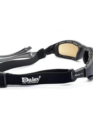 Окуляри тактичні захисні (4 лінзи) daisy x7 black. тактичні захисні окуляри 4 лінзи.