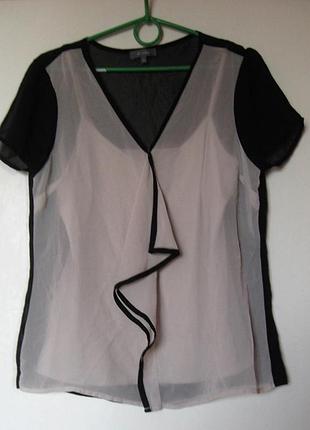 Блуза двухцветная с воланом et vous