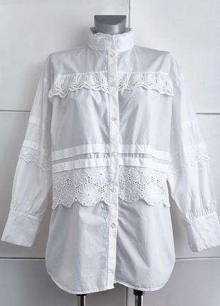 Блуза з мереживом karen millen білого кольору