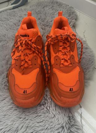 Кроссовки balenciaga triple s gray red blue