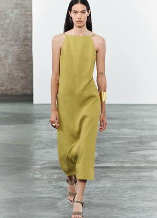 Шкіряні босоніжки на танкетці хакі zara new3 фото