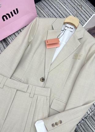 Костюм двойка пиджак с юбкой miu miu