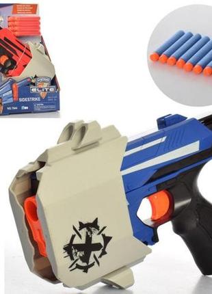 Іграшковий пістолет-бластер з м'якими кулями nerf n-strike elite 7044 синій