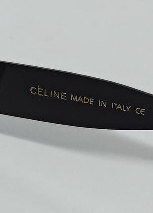 Очки в стиле celine женские солнцезащитные ромбовидные черные в черном металле6 фото