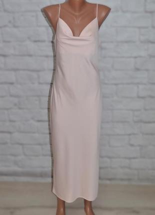 Платье сатиновое с боковым разрезом "new look"