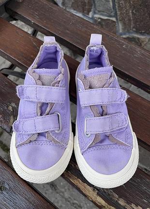 Лавандовые фиолетовые кеды converse 24 размер, на ножку до 15 см