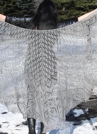 Шикарна шаль амитола з шовку, кидмохера і мериноса7 фото