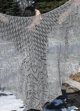 Шикарная шаль амитола из шелка, кидмохера и мериноса