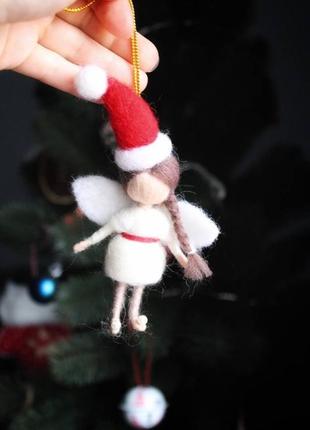 Игрушка на ёлку подвеска кукла новогодняя санта3 фото