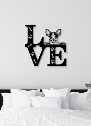 Панно love&paws рет-терьер 20x20 см - картины и лофт декор из дерева на стену.