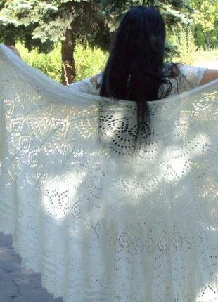 Шикарная шаль испанский павлин из шелка и кидмохера2 фото