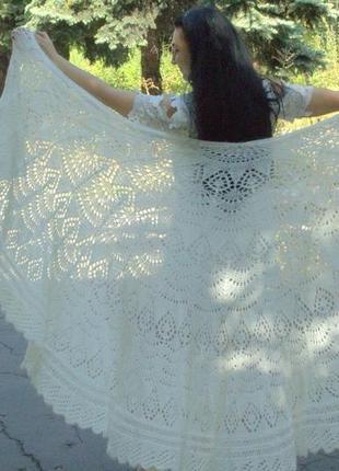 Шикарная шаль испанский павлин из шелка и кидмохера4 фото