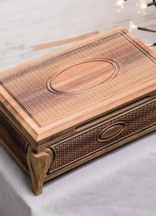 Коробочка для украшений из ореха «shardone» коробочка для мелочей с гравировкой4 фото