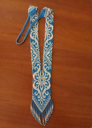 Гердан-колье из бисера ′морозное кружево′