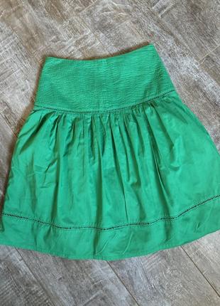 Легкая хлопковая летняя юбка, юбка 100% хлопок