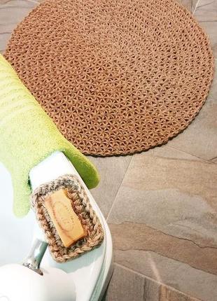 Килимок з джуту 90см, джутовий еко килим, килимок кульбаба8 фото