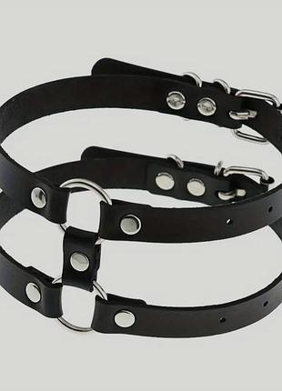 Двойной чокер из натуральной кожи