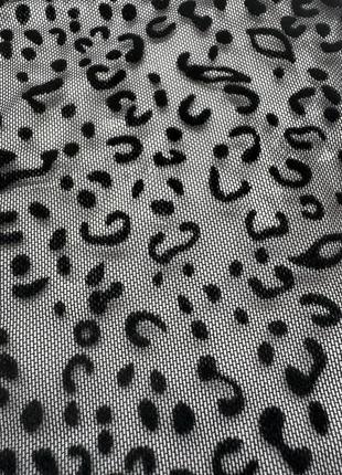 Боди из эластичной сетки леопардовый 42-48 черный, бежевый3 фото