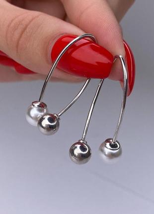 Серебряные серьги с жемчугом